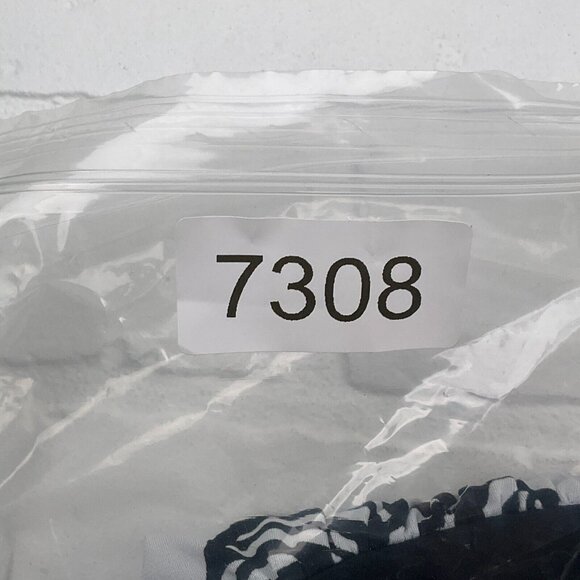 Chicos Top Women 1 Medium 8 Black White Smock Stretch Flare Scoop Tunic USA - Picture 11 of 11